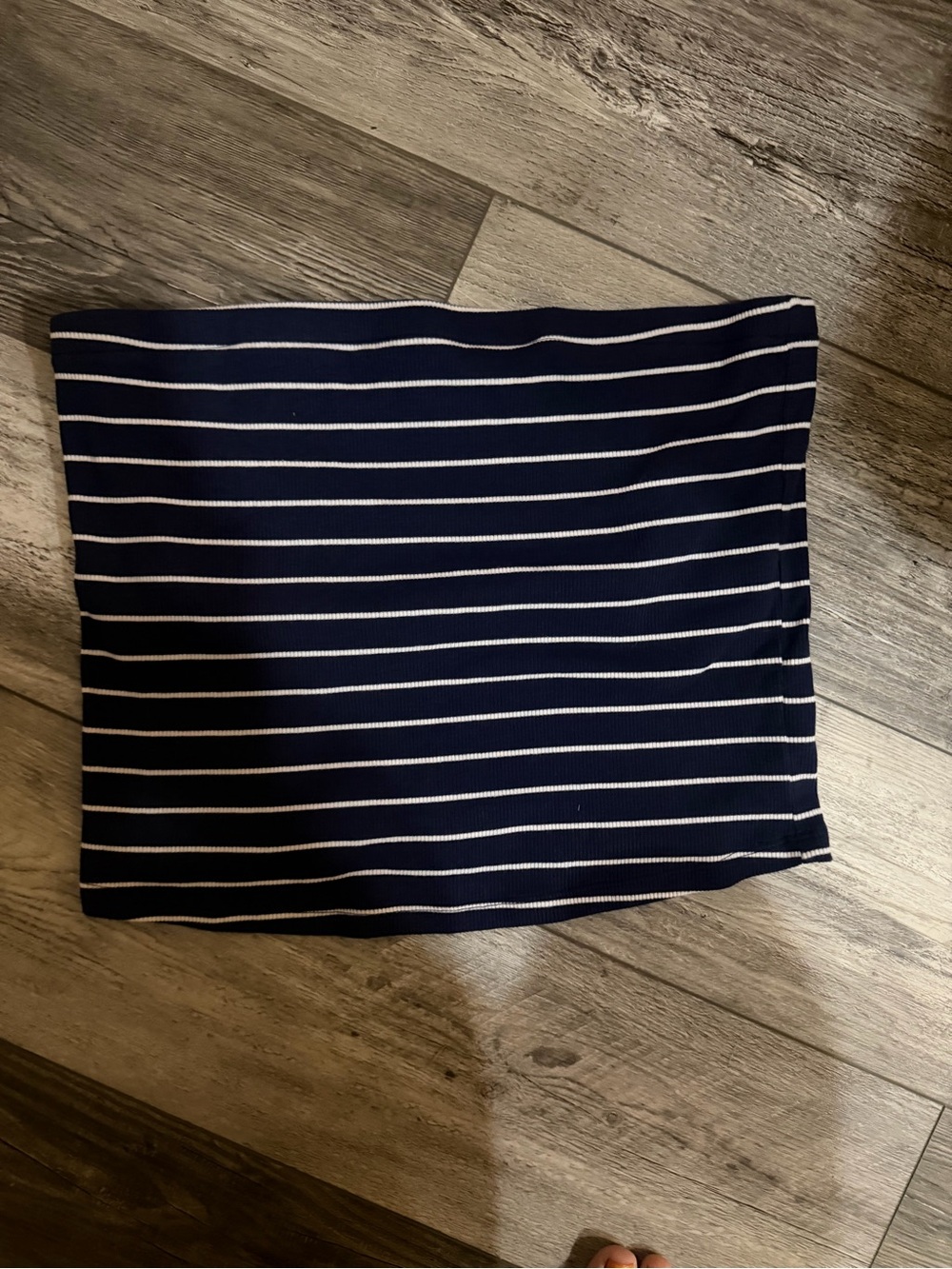 Striped Navy Tube Top - Women's Navy and White